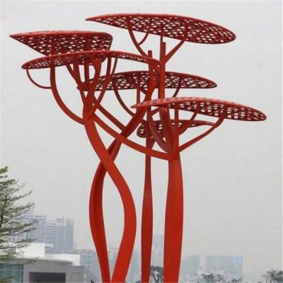 不銹鋼樹，抽象樹形雕塑
