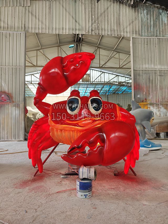 玻璃鋼發(fā)光螃蟹雕塑